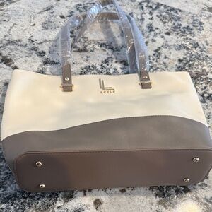 Loeffler Randall Two-Tone Cream and Brown Tote